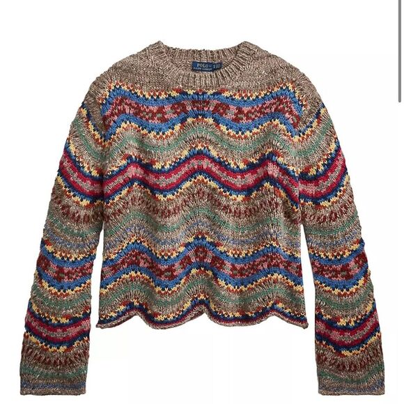 Polo Ralph Lauren - Women’s Wave Lambswool/Cashmere Blend Sweater -Size XL